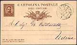 Prima cartolina postale emessa secondo norme U.P.U.