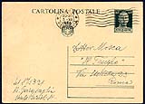 Prima cartolina postale emessa al Sud con stemma Sabaudo
