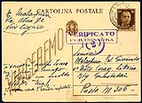 Cartolina postale censurata