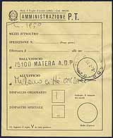 Foglio di avviso Mod. 1