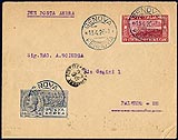 1926 Lettera aerea primo volo Genova Palermo
