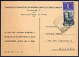 Recapito autorizzato affrancatura con  marca  integrata co francobollo 1951