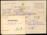Modulo telegramma 1868 con busta di consegna