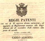 Regie patenti per posta lettere  e posta cavalli
