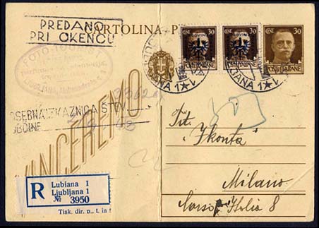 cartolina postale occupazione tedesca 