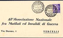 14 Maggio 1945 Piego affrancato  con francobollo con  ultimo giorno di validità dei francobolli R.S.I.
