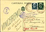 Cartolina postale con segnalazione privata di cattura 
