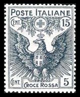 Francobollo Cent 15 con sovrapprezzo Croce Rossa Italiana 1915