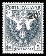 Francobollo sovrastampato Cent 20 con sovrapprezzo Croce Rossa Italiana 1916