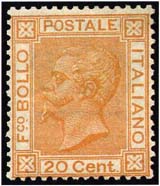 Valore  20  Cent. O.C.V. emesso nel 1877