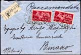 1948 - Busta  raccomandata affrancata  in deroga  con francobolli espresso