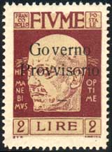 Fiume  2 Lire  Governo provvisorio