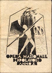 Tessera Opera Nazionale Dopolavoro 1932