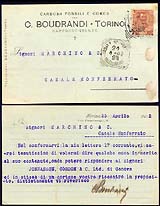 Cartolina scritta a macchina  nel 1902