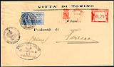 Corrispondenza sindaci affrancatura meccanica con servizio espresso obbligatoriamente  affrancato con francobolli 1931