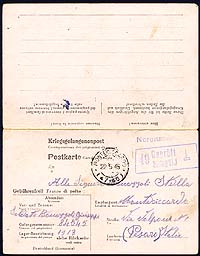 Cartolina  per prigionieri di fattura tedesca uso tardivo fronte