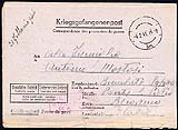 Cartolina  per prigionieri di fattura tedesca