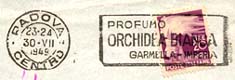 Bollo postale meccanico  con pubblicità 1949
