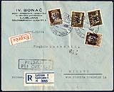 Busta raccomandata espresso occupazione tedesca di Lubiana 1944