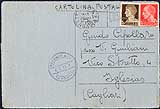 1944 Cartolina postale  25 parole di fattura privata primi invii per la Sardegna  