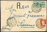 Regno del Sud busta raccomandata espresso affrancata in  tariffa regno  postale regno 1944