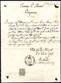 1864 Uso  fiscale dei francobolli