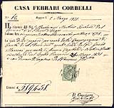 1871 Uso  fiscale dei francobolli